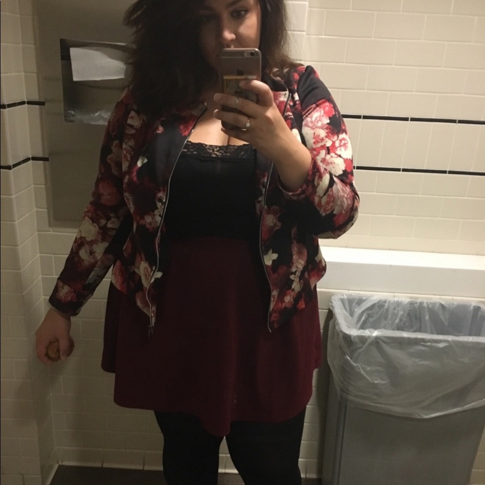 Lace/Floral Bomber Jacket